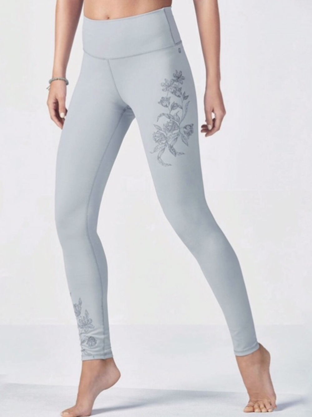 Fabletics Grey Floral Athletic Leggings